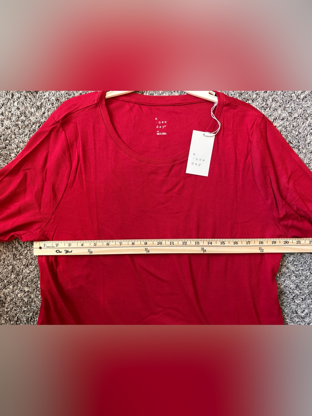 Target Women's Long Sleeve Scoop Neck Top - Red - Picture 6 of 6